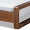 Baxton Studio Klara Walnut Finished Wood Expandable Twin Size to King Size Bed Frame 168-10730 - alternate 3